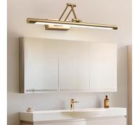 HQHYGM Lampe de salle de bain en miroir étanche à 180 ° Rotative Wall with Adjustable Arm Wall Long Strip Iron Acrylic for Vanity Corridor (Cuivre -Warm Light 43cm)