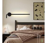 HQHYGM Lampe murale d'intérieur avec télécommande et variateur d'intensité USB rechargeable à 90° + 350° en aluminium pour chambre à coucher