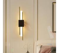 HQHYGM Lampe murale intérieure avec télécommande Nordic Creatively for Bedroom Hallway Living Room (Black Gold Left)