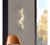 HQHYGM Lémière Murale Lampe Murale intérieure Créative Spiral Mural Fond décoration Mur Long Strip pour Chambre à Coucher Couloir (Lumière Neutre en cuivre 120 cm)