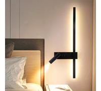 HQHYGM Longues lumières murales Noires avec Mur à Double Fer/Acrylique avec 350 ° Spot-soulante Spotlight Minimaliste Lampe Murale rectangulaire pour Le Coucher du Salon de la Chambre (100 cm de