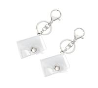 HQHYGM Lot de 2 porte-clés pour album photo de poche portable avec porte-cartes, porte-clés décoratif pour amis, famille, proches avec matériau PP zinc