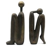 HQHYGM Lukitas Thinker Serre-Livres décoratifs, Support de Livre antidérapant, Serre-Livres pour étagères, Salon, Bureau, décoration d'intérieur, résine, 1 Paire/2 pièces 9''