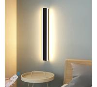 HQHYGM Lumière Murale de extérieur dimmable avec télécommande Mur Mural Noir extérieur intérieur Long Bandes Lampe Murale IP65 Symissaire de Barre extérieur étanche (200 cm Lumière Naturelle)