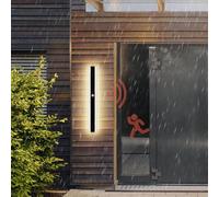 HQHYGM Lumière Murale de extérieure avec capteur de Mouvement Lampe Murale IP65 étanche du Mur Long extérieur de la Cour extérieure Noire 3000K / 4000K / 6000K