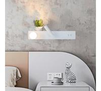 HQHYGM Lumière Murale intérieure avec télécommande Lampe Murale dimmable 2700K-6500K Mur Acrylique Aluminium Long Rectangulaire pour la Cuisine de la Chambre à Coucher (Blanc)