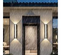 HQHYGM Lumières murales extérieures Noires IP65 Les Lampes murales du imperméables en Aluminium Long Strip Long Strip rectangulaire Appliques décoratives pour Le Parcours du Garage Avant intérieur