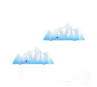 HQHYGM Lumières murales intérieures créatives avec capteur de Mouvement Lampe Murale avec télécommande Mur Murs USB USB Mountain de Neige Rechargeable pour Les Chambres Halway (2 Packs Bleu + Blanc)