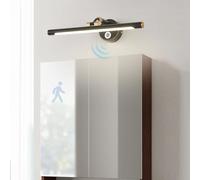 HQHYGM Miroir Front Wall Light with Motion Sensor Wall Lamp with 17-22cm Adjustable ArmWall Wall Wall 210° Rotation Wall Indoor Waterproof for Vanity Bathroom Living Room (Black-Neutral Light 73cm)