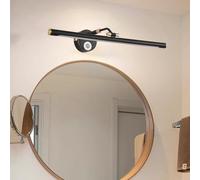 HQHYGM Miroir Front Wall Light with Motion Sensor Wall Lamp with 17-22cm Adjustable ArmWall Wall Wall 210° Rotation Wall Indoor Waterproof for Vanity Bathroom Living Room (Black-Warm Light 58cm)