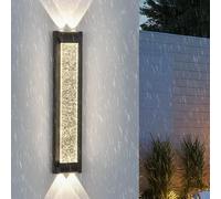 HQHYGM Mur de Mur extérieur Lampe Murale cristalline vers Le Haut du Mur IP65 Mur étanche extérieur/Aluminium intérieur Long pour Le Balcon de Porche en terrasse (lumière Neutre 30 cm)