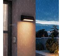 HQHYGM Mur Solaire Light extérieur Mur décoratif 2700k / 4500k / 6500k Lampe Murale de Gradation IP65 imperméable Mural énergie pour Le de la Cour Piste (B 32 cm)