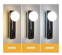 HQHYGM Muron de Lune 3D 3000K / 4000K / 6000K LUMIÈRE Mur DIMMable DIMM avec Mur de contrôle Tactile Noir Créatif décoratif pour la Chambre d'escalier de Salon (Un Noir)