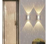 HQHYGM Outdoor Wall Light Up Down Wall Lamp Garden Decorative Wall Wall IP65 Waterproof Wall Outdoor/Indoor Aluminium 2700K for Balcony Terrace Porch (White Circle 18cm)