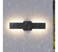 HQHYGM Outdoor Wall Lights IP65 Waterproof Wall Lamp Long Rectangulaire Wall Minimalist Black Aluminium 3000K/4000K/6000K for Garden Balcony Porch Living Room (80cm Neutral Light)