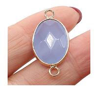 HQHYGM Perles en Pierre Naturelle elliptique, améthystes, Quartz, Pendentif pour Collier, Bracelet, Fabrication de Bijoux (Couleur : Agate Violette, Taille : 14 x 27 mm)
