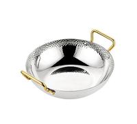 HQHYGM Poêle à Omelette en Acier Inoxydable avec poignées plaquées Or - Poêle à Paella espagnole - Poêle à Frire 10/11/12 Pouces - Pot antiadhésif Non revêtu pour la Maison, Les Restaurants Le