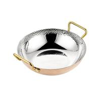 HQHYGM Poêle à Omelette en Acier Inoxydable avec poignées plaquées Or - Poêle à Paella espagnole - Poêle à Frire 10/11/12 Pouces - Pot antiadhésif Non revêtu pour la Maison, Les Restaurants Le