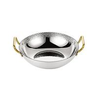 HQHYGM Poêle à Paella en Acier Inoxydable avec poignées Doubles rivetées - 26/28/30 cm, poêle à Fruits de mer espagnole, poêles à Frire antiadhésives pour Plaque à Induction à gaz ou cuisinière