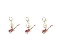 HQHYGM Porte-clés en Strass Scintillants, 3 pièces, Sac créatif Suspendu, Ornement Guitare, Accessoire à la Mode pour clés Sacs