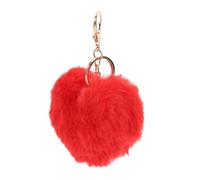 HQHYGM Porte-clés Moelleux en Forme de cœur, Pendentif Pom, Sac, clés de Voiture, Accessoire Suspendu élégant pour Femmes Couples