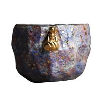 HQHYGM Poterie de Sable Brillant de Mine de Roche Peinte avec de l'or Tasse à thé du maître ermite Tasse à thé en Vrac Machine à thé Plus raide, pour Le thé/Bureau/Maison/Artisanat pétri à la Main
