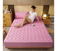 HQHYGM Protège-Matelas Couvre-Matelas épais matelassé en Coton Agit comme Un Drap-Housse et Un Couvre-lit Lits adaptés, Rose 2,90x200x25cm