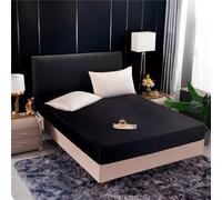 HQHYGM Protège-Matelas Drap-Housse de Couleur Unie Housse de Matelas en Satin avec Drap-Housse à Bande élastique, 7,160x200x25cm