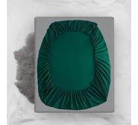 HQHYGM Protège-Matelas Drap-Housse en Coton, Ensemble de draps enveloppés élastiques à 360 degrés, taie d'oreiller, Drap de lit de Couleur Unie, Vert, 180x200cmx30cm