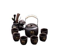 HQHYGM Style Chinois 2025 Nouvelle théière en Argile Violette Bouilloire en céramique/Verre, Service à thé Kung Fu Petit Ensemble pour Boire à la Maison Tasse de thé en Vrac Machine Plus raide, pour