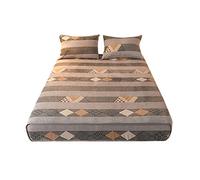 HQHYGM TFBHL Drap de lit en Peluche imprimé Super Doux et Confortable, Drap de décoration d'intérieur, Housse de Protection de Matelas, Flanelle Chaude d'hiver, élastique (Couleur : A, Taille