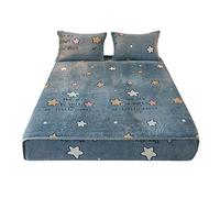 HQHYGM TFBHL Drap de lit en Peluche imprimé Super Doux et Confortable, Drap de décoration d'intérieur, Housse de Protection de Matelas, Flanelle Chaude d'hiver, élastique (Couleur : B, Taille