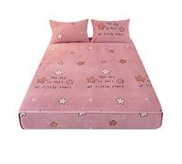 HQHYGM TFBHL Drap de lit en Peluche imprimé Super Doux et Confortable, Drap de décoration d'intérieur, Housse de Protection de Matelas, Flanelle Chaude d'hiver, élastique (Couleur : D, Taille
