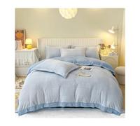 HQHYGM TFBHL Ensemble de Couette Lit en Velours d'hiver Drap de lit 4 pièces Housse de Couette épaissie Double Face literie en Velours de Lait Ensemble de Housse de Couette (Couleur : Blu, Taille
