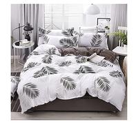 HQHYGM TFBHL Ensemble de Housse de Couette 3/4 pièces Ensemble de literie à imprimé Feuille de Palmier avec taie d'oreiller et Drap de lit Ensembles de Housse de Couette en Microfibre Douce avec