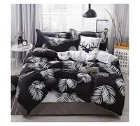 HQHYGM TFBHL Ensemble de Housse de Couette 3/4 pièces Ensemble de literie à imprimé Feuille de Palmier avec taie d'oreiller et Drap de lit Ensembles de Housse de Couette en Microfibre Douce avec