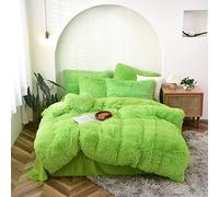 HQHYGM TFBHL Housse de Couette en Drap de lit en Peluche, Ensemble de literie Super Chaud de Couleur Unie, Ensemble de literie d'hiver Moelleux en Velours Shaggy Taie d'oreiller Double Goutte