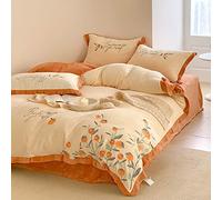 HQHYGM TFBHL Parure de lit en Flanelle 4 pièces Comprenant Un Drap, Une Housse de Couette et 2 taies d'oreiller, pour Dormir Nu, Anniversaire Couleur : B, Taille : 150 cm (4 pièces)