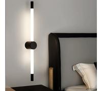 HQHYGM Wall Light Intérieur 350° Rotation Wall Long Strip Wall Decorative Black Wall Lamp Aluminium for Living Room Bedroom Corridor (Neutral Light 35cm)