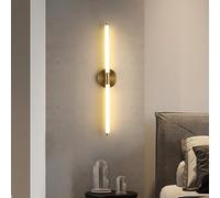 HQHYGM Wall Light Long Strip Wall Lamp Nordic Style Wall Long Strip Wall Decorative Indoor for Bedroom Living Room Vanity (Warm Light 120cm)