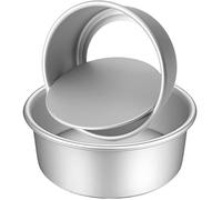 HQILRRA 2 Pièces Moule à Gâteau Rond en Aluminium Anodisé,Moule Gateau Haut,Moule Gateau Rond,218 mm x 78 mm de Profondeur,Pour le cheesecake, les lasagnes, le chiffon cake,etc.