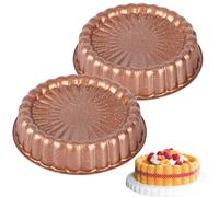 HQILRRA Moule a Charlotte 2 pièces,Moule à Gâteau Rond,Moule à Charlotte,250 mm x 50 mm de Profondeur,aluminium,Moule à Manqué et Savarin à Charnière