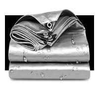 HQQMNY Bâche en Tissu Polyéthylène avec Œillets - 1Mx1M - Gris - 0,32 mm - 180 g/m² - Protection Imperméable pour Camion, Piscine, Bois, Meubles de Jardin