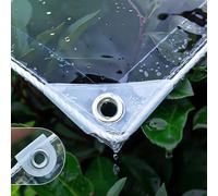 HQQMNY Bâche imperméable et Transparente avec œillets en PVC 0,5 Mm 600g/㎡ Protection Contre la Pluie et Les intempéries pour Meubles de Jardin, Plantes, tonnelle,2,4m x 2,6m