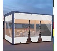 HQQMNY Bâche Transparente avec œillets - Imperméable - 0,5 mm - avec œillets - en PVC de 560 g/m² - Résistante aux intempéries - pour tonnelle