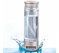 HQQMNY Bouteille d'eau à hydrogène 6000 ppb - Générateur d'eau portable avec technologie PEM et SPE - 350 ml - Doré
