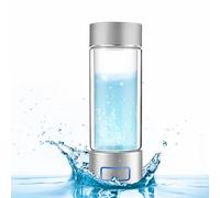 HQQMNY Bouteille d'eau à hydrogène Teneur en hydrogène ≥6000ppb Générateur d'eau à hydrogène portable avec technologie PEM et SPE Fabricant de générateur d'eau à hydrogène portable de 400 ml (Argent)