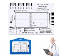 HQRKOTM 1 pièce d'emballage de pochette de carte Règle ECG 7 étapes,8,6 cm x 5,4 cm, aide à la lecture et à l'étude de votre ECG, idéale pour les étudiants, les infirmières et les médecins
