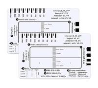 HQRKOTM 2 PCS Règle ECG transparente/carte ECG simplifiée en suivant un plan en 7 étapes, Format de poche : 8,6 cm x 5,4 cm. Idéal pour les étudiants, les ambulanciers, les infirmières