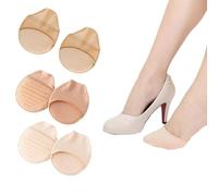 HQRKOTM 3 Paires Chaussettes Antidérapantes Femme De Chaussettes Avec Couvre-Orteils Demi-Chaussettes No Show Liner Antidérapantes Couvre-Orteils Avec Coussin En Éponge pour Femmes Et Filles